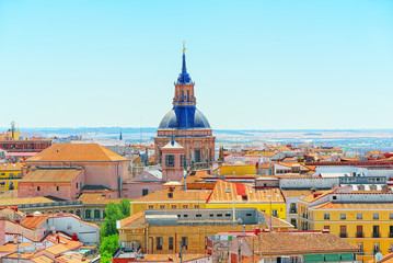 Fototapeta na wymiar View of the capital of Spain-beautiful city Madrid from a bird's