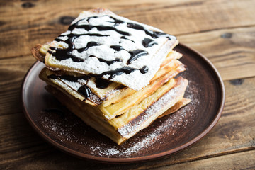 a pile of wafers morning breakfast