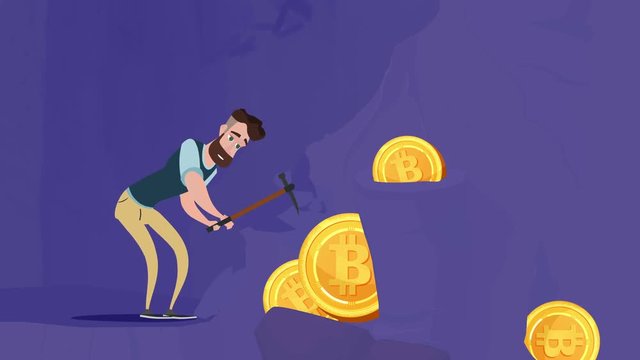  Cryptocurrency Concept - Bitcoin Mining. Digital payment system. Cloud cryptocurrency mining. 