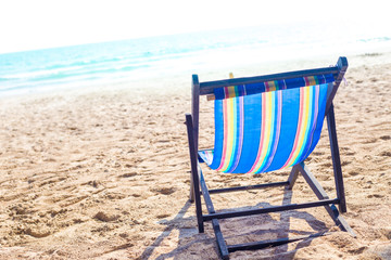 beach chair on the beach.