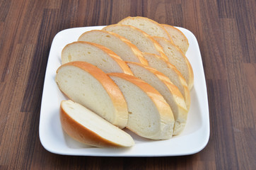 Sliced bread on a plate 
