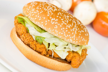 Crispy chicken burger