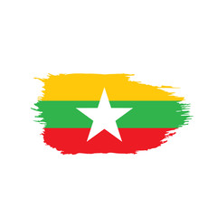 Myanmar flag, vector illustration