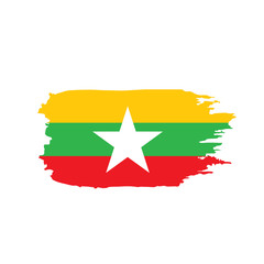 Myanmar flag, vector illustration