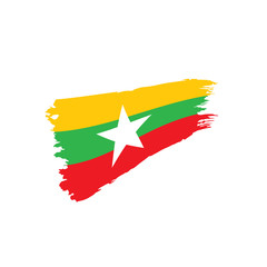 Myanmar flag, vector illustration