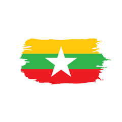 Myanmar flag, vector illustration
