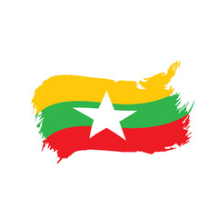 Myanmar flag, vector illustration