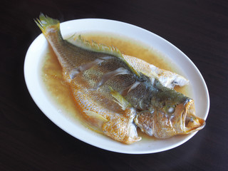 Aged rice wine steaming yellow croaker, one of the  popular food in Matsu,Taiwan.   