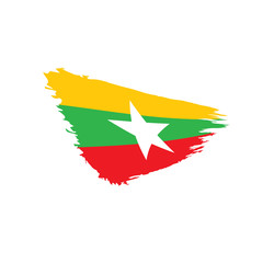 Myanmar flag, vector illustration