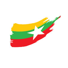 Myanmar flag, vector illustration