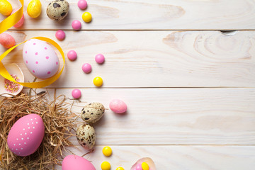 Naklejka premium Easter Background with Easter Eggs