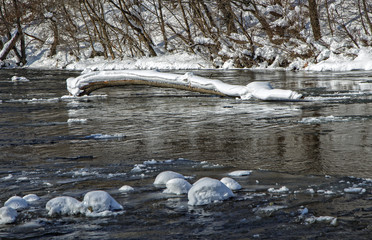 Winter landscape on the river