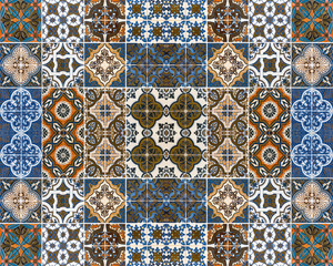 Colorful patterns of tiles for the background.