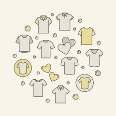 Colored t-shirt round vector creative illustration