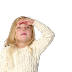 Little girl gesticulating.