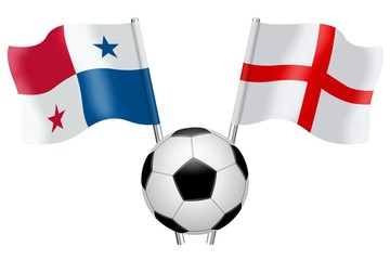 Flags. Football. Group G. Panama - England