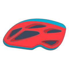 Sports equipment for cyclists. A protective bicycle helmet for the head for cycle races. A concept of design of an icon for the websites of sport goods and online stores. Ico bike helmets flat vector.
