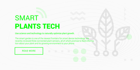 Fototapeta na wymiar Smart Plants Tech banner