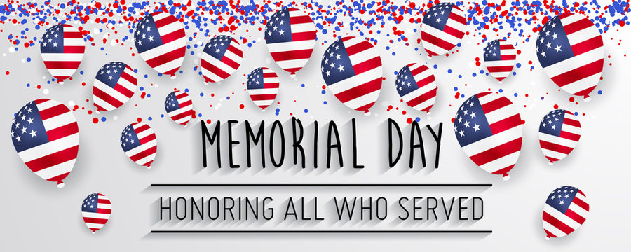 Memorial day vector design. Honoring all who served banner for the memorial day. Remember and Honor.