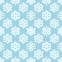 White and blue floral seamless pattern