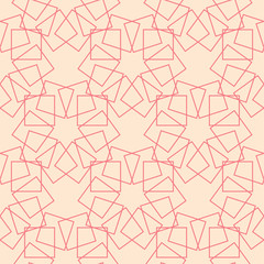 Pink and beige geometric ornament. Seamless pattern