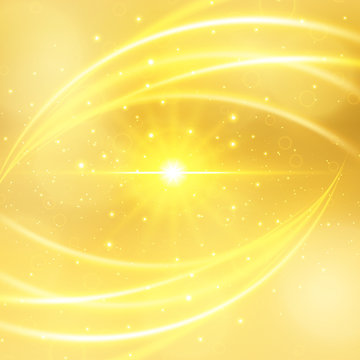 Abstract luxury gold background with sun lights