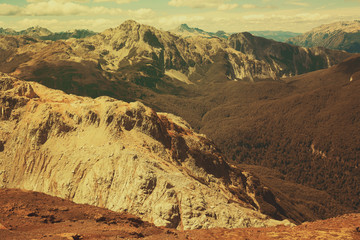 Mountain Tronador and glaciers of Alerce and Castano Overa