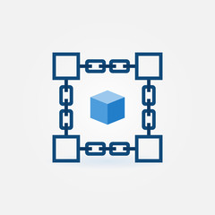 Blockchain modern vector icon. Block chain element