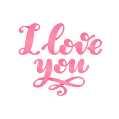 I love you lettering isolated on white background