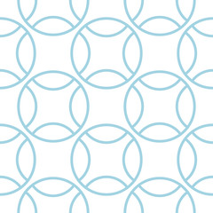 White and blue geometric ornament. Seamless pattern