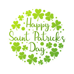 Happy Saint Patrick's Day vector round bright illustration