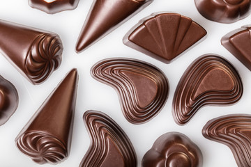 assorted chocolates on white