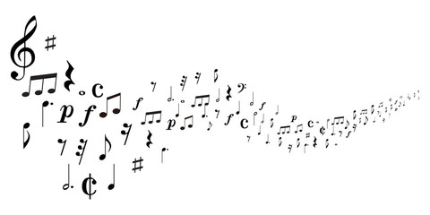 Fototapeta premium 音符 楽譜 シルエット 背景