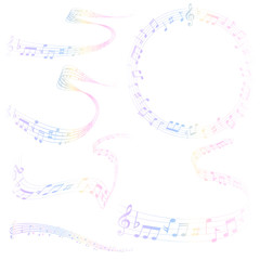 Fototapeta premium 音符 楽譜 カラフル 背景