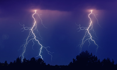 stormy clouds and lightning 