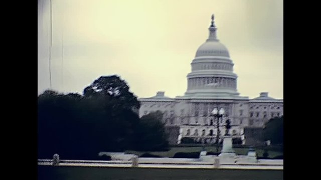 1980s old United States Capitol building on Capitol Hill in Washington DC. Home of the United States Congress, legislative branch of the USA federal government. Historical United States in 1980.