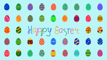 Easter eggs icon set. Vector Illustration