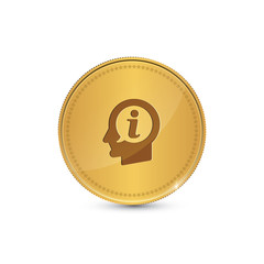 Info Circular Vector Gold Web Icon