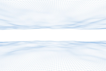 Wavy connected lines and dots copy space illustration background.