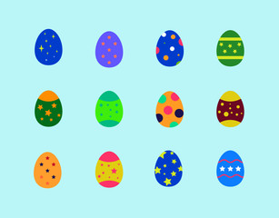 Easter eggs icon set. Vector Illustration
