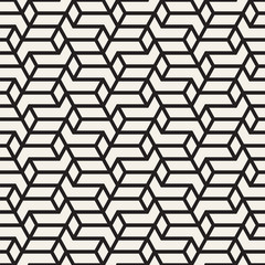 Vector seamless stripes pattern. Modern stylish texture with monochrome trellis. Repeating geometric hexagonal grid. Simple lattice design.