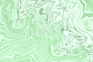 Suminagashi marble texture hand painted with green ink. Digital paper 1566 performed in traditional japanese suminagashi floating ink technique. Impressive liquid abstract background.