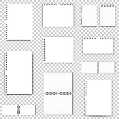 Realistic sheets of paper with spiral and brochure mockup cover template