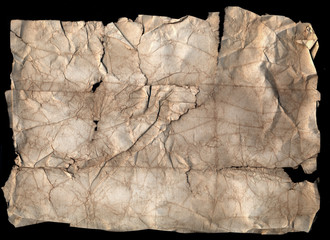 Old wrinkled paper damaged at the edges Pirates map base 