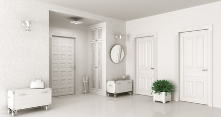 Hall interior 3d render