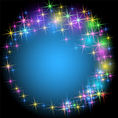 Salute and firework with sparkle stars