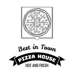 Pizza House Badge. Box Label. . .