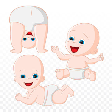  Set Of Cute Little Babies Vector Illustration Isolated
