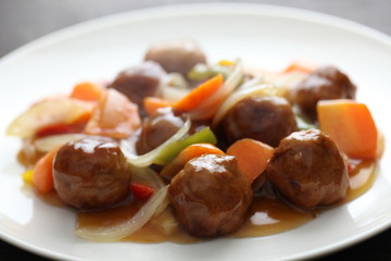 肉だんごの甘酢あん