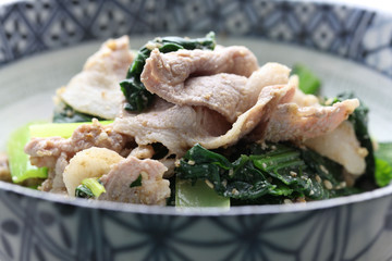 小松菜と豚肉の炒め物